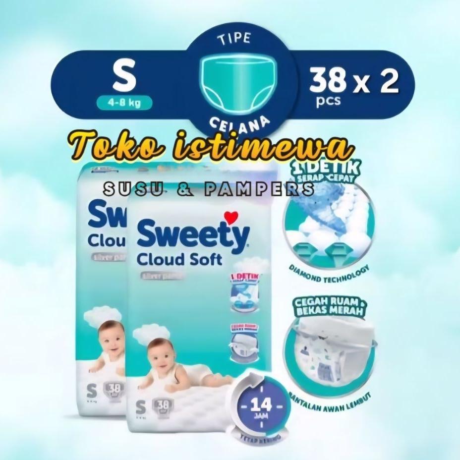 Sweety Silver Cloudsoft Pants S38 Paket 1Bal/ Paket 2Bal Popok Celana
