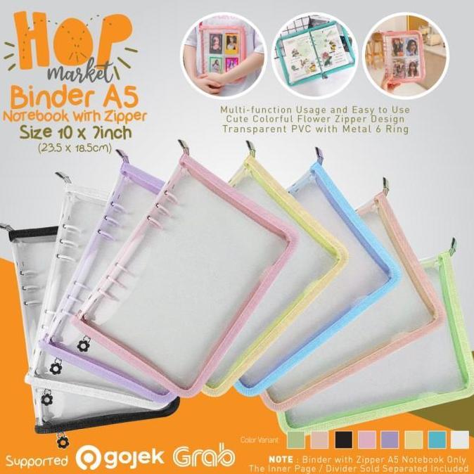 A5 Binder Zipper 6 Ring Album Photocard Instax KPOP Foto Card Holder