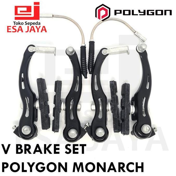 Rem V Brake Set Polygon Depan Belakang V-Brake Sepeda MTB Anak Lipat Outdoor