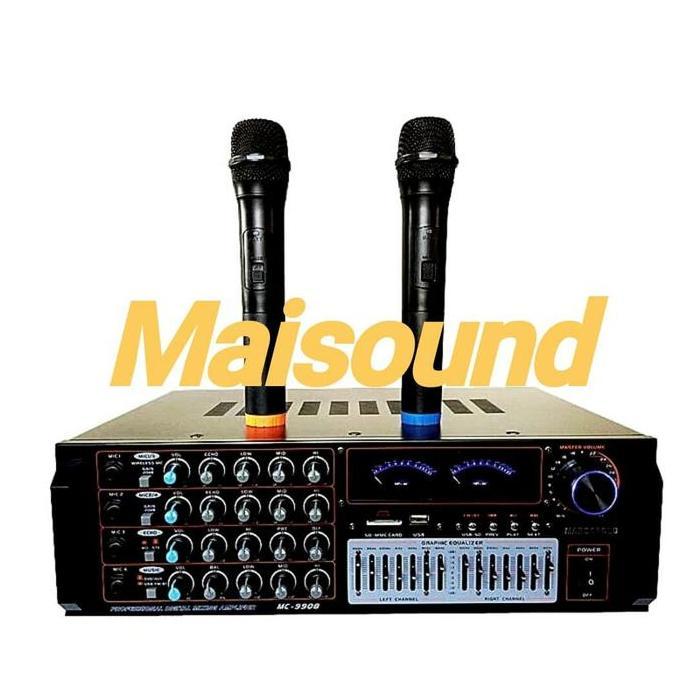 Jedug- Power Amplifier Marcopolo Mc 9908 Wireless 2 Mic Bluetooth