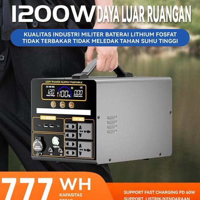Power Supply Portable 1200W Output Ac Output Dc 12V 55W Kapasitas 270Mah 420Mah 15Kg 17Kg 250X330X25