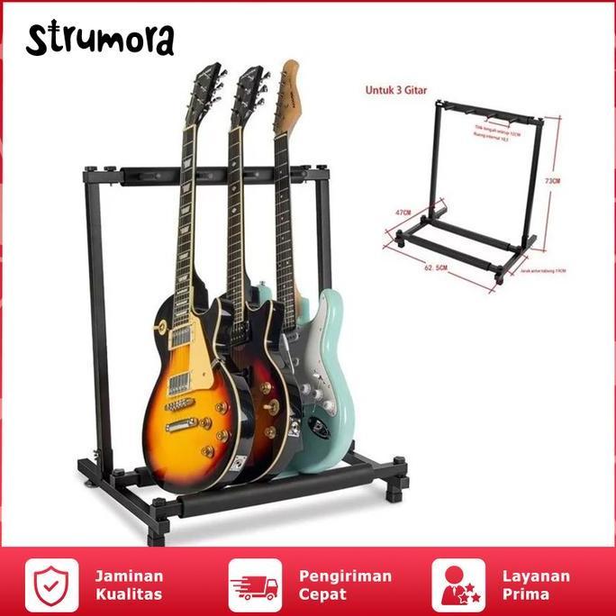 Dnax- Strumora Stand Rak Gitar - Rak Gitar Elektrik Akustik Stand Gitar 3/5/7