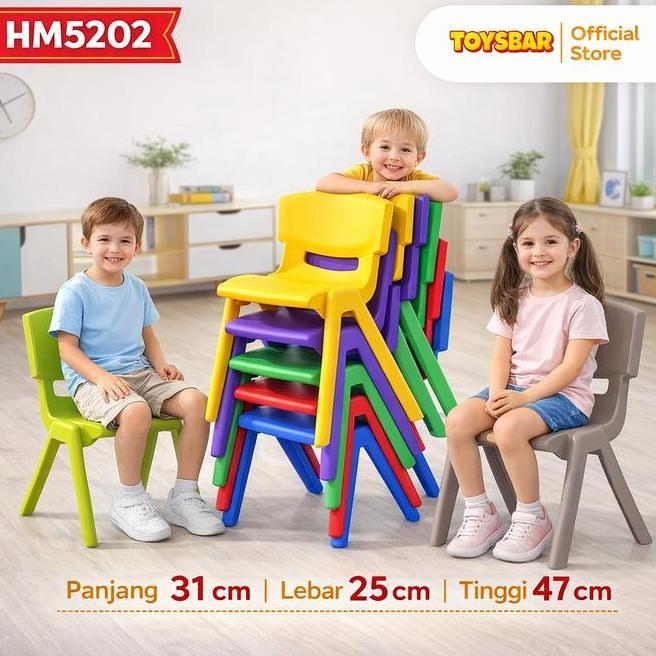 Toysbar Kursi Belajar Anak Ergonomis Molion Hm5202 Material Aman Plastik Hdpe Tebal Untuk Tk Paud Uk