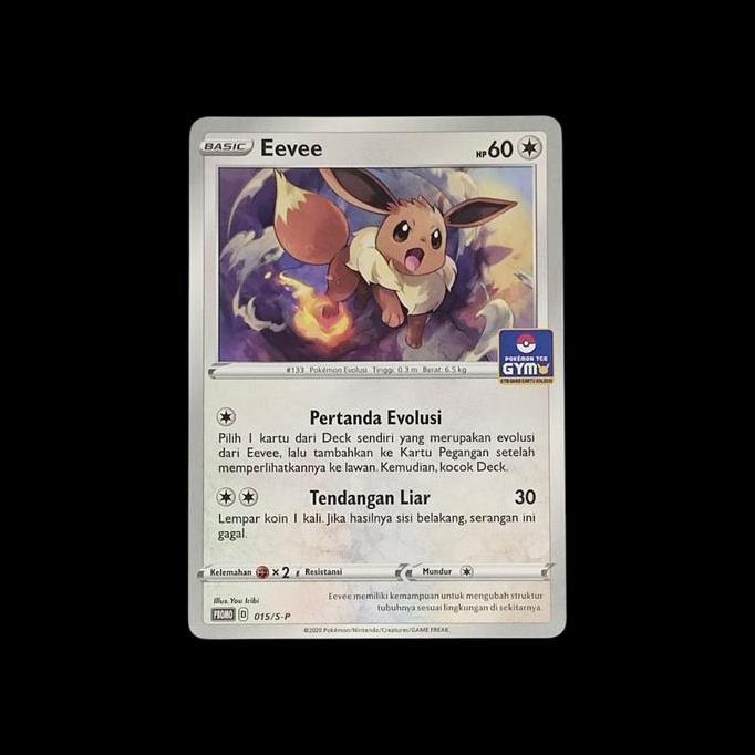 KARTU POKEMON TCG INDONESIA EEVEE GYM LANGKA VHTF PROMO 015/S-P RG99