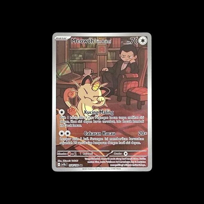 KARTU POKEMON TCG INDONESIA MEOWTH TIM ROKET 154/138 AR RG99