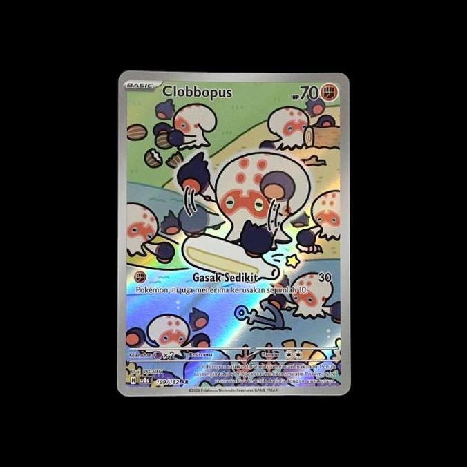 KARTU POKEMON TCG INDONESIA CLOBBOPUS AR ILLUSTRATOR USGMEN MEW BUBBLE RG99