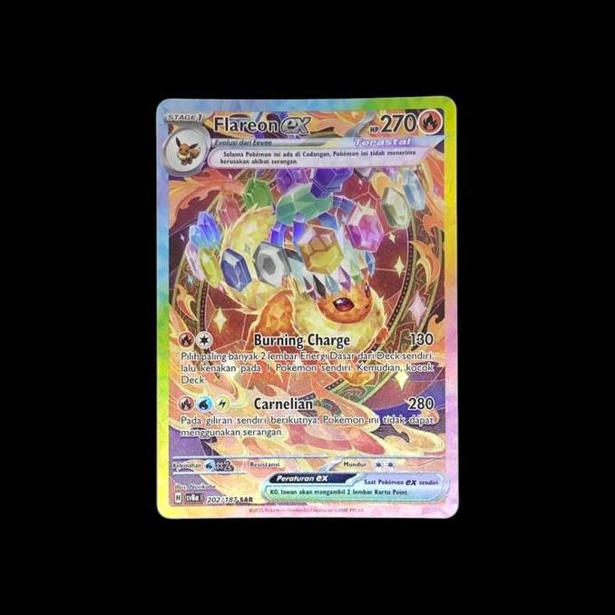 KARTU POKEMON TCG INDONESIA FLAREON EX SAR RG99