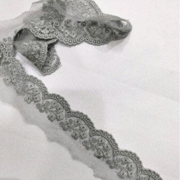 Costurar - Renda Tille Lebar 3 Cm Pinggiran Motif Bunga