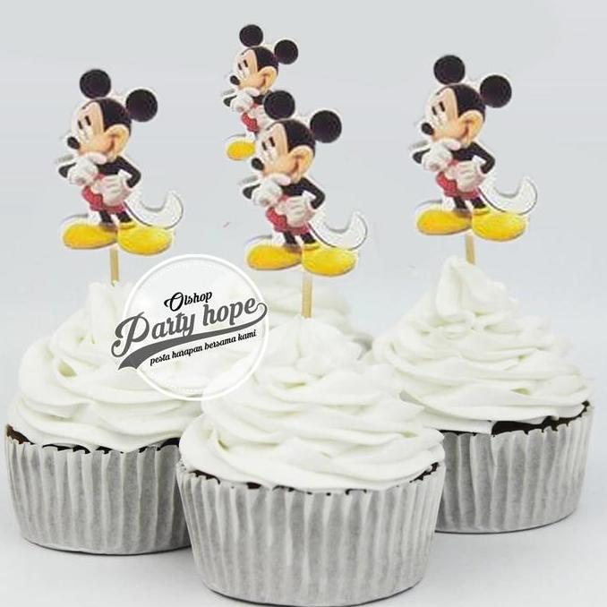 MGC Topper cupcake mickey mouse / tusukan kue mickey mouse / hiasan kue