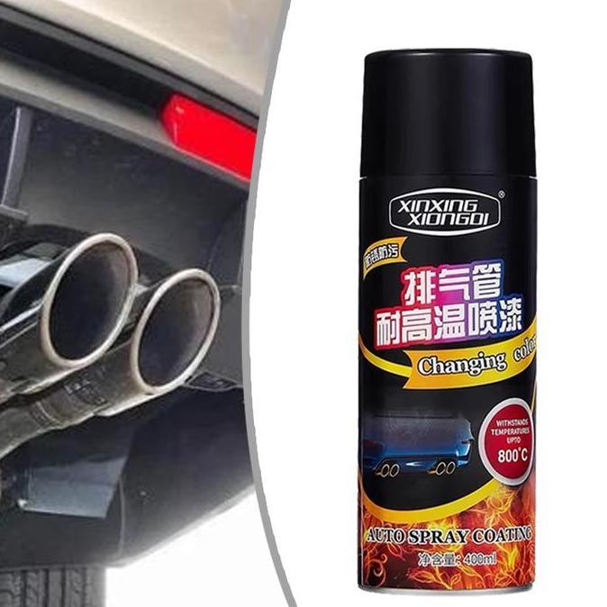 TACA 400ml Cat Anti Panas Knalpot Hi Temp Black Doff - Tahan Suhu Tinggi 800C, Tidak Pudar untuk Kna