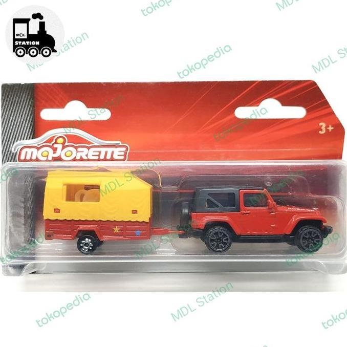 MAJORETTE TRAILER DIECAST - JEEP WRANGLER RUBICON WITH HORSE TRAILER MDLS27