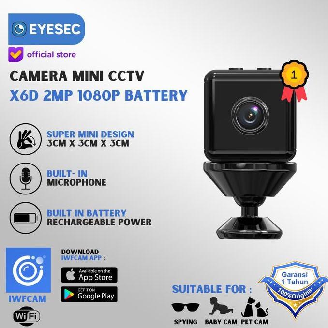 Eyesec Cctv Mini 1080P Kamera Cctv Indoor Wifi Cctv Mini Magnetic Dan Rechargeable Built In Battery 