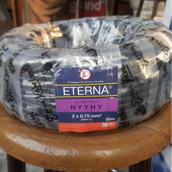 Promo KABEL ETERNA NYYHY 2x0.75 2x0,75 2 x 0,75 2 x 0.75 ETERNA 50M 50 METER Diskon