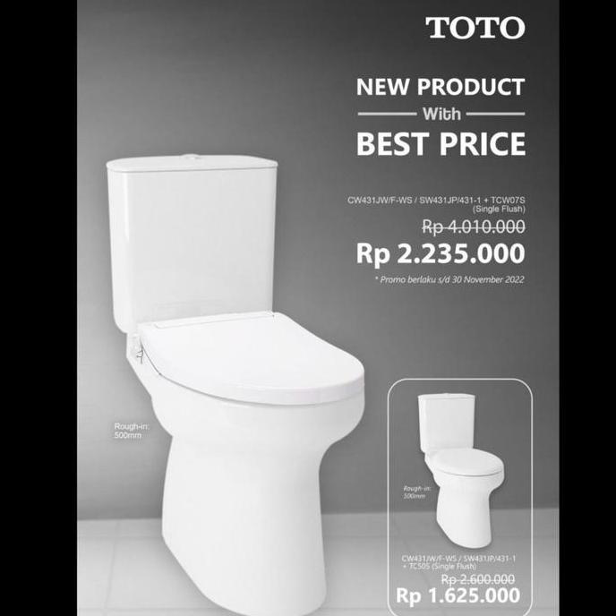 Promo KLOSET Duduk TOTO CW431J / Closet Duduk CW 431J / CW 431 J Diskon