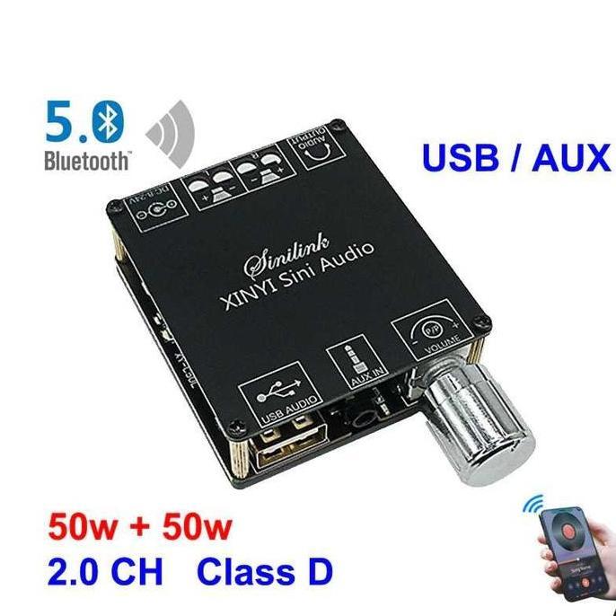 Kit Amplifier Bluetooth 2X50W Portable Stereo 5-24V Dc Hifi Amp