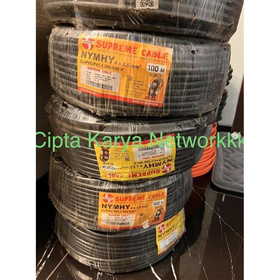 Promo Kabel Supreme Nyyhy 4x2.5 Serabut Hitam 50m / Kabel Supreme Nymhy 4x2,5 mm / Kabel NYMHY 4x2.5