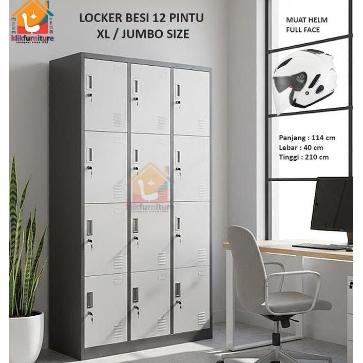 NEW  Loker HELMET HELM Full Face Loker Besi Locker Besi 12 Pintu Jumbo XL