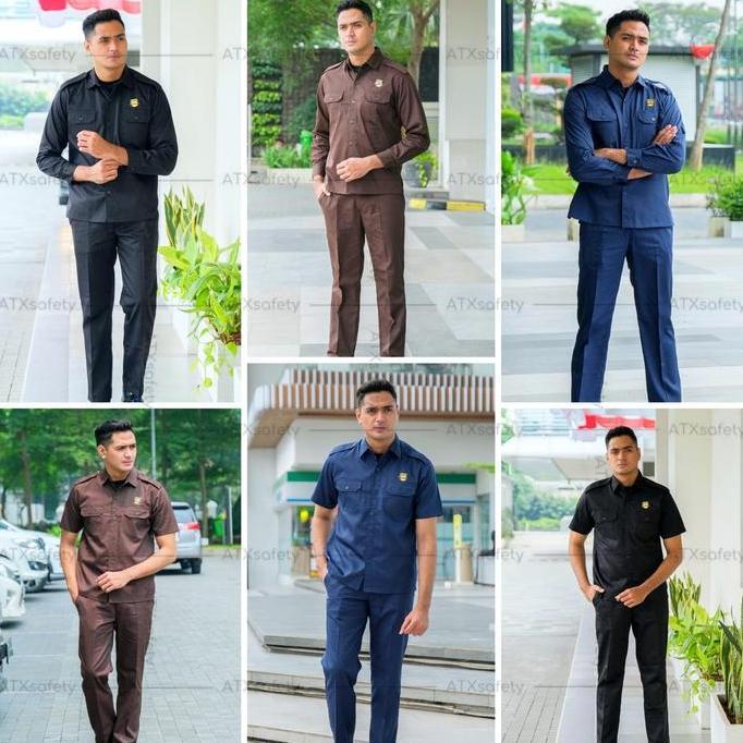 PREMIUM / Baju Security Seragam Security Setelan Safari Baju Supir ATX