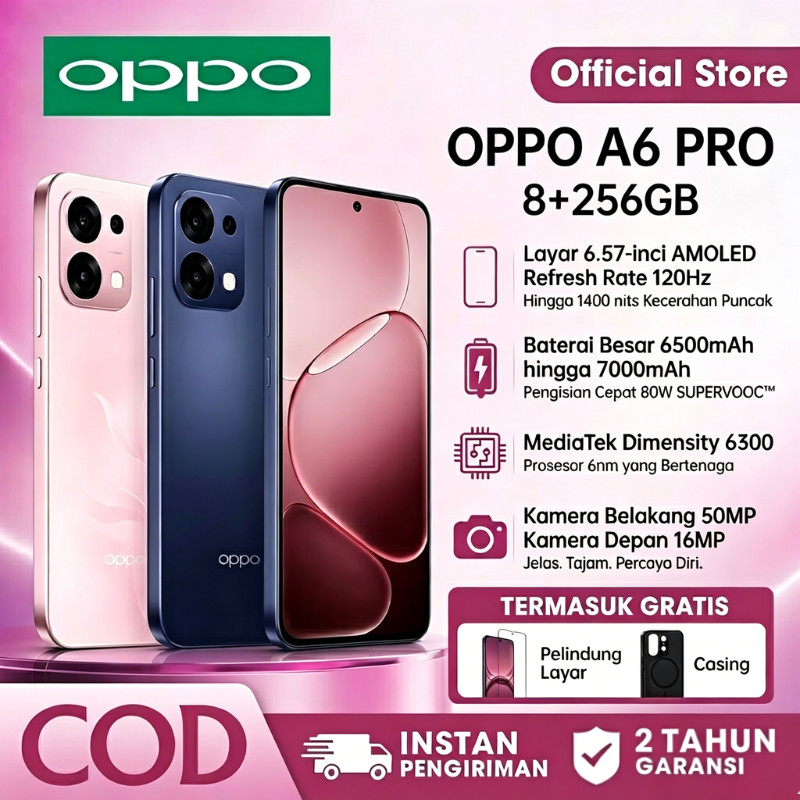 (NEW) OPPO A6 Pro/A5 Pro 5G Smartphone (8GB+256GB) – 6.57" Display | 50+2MP AI Camera | 7000mAh Batt
