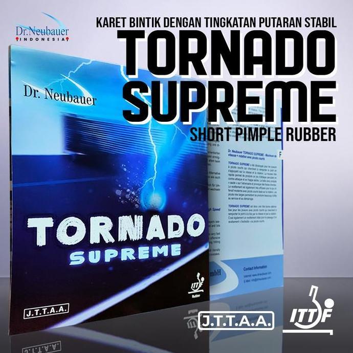 Karet Bat Tenis Meja Dr. Neubauer Tornado Supreme Bintik Pendek