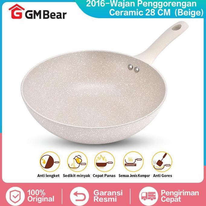 PREMIUM / GM Bear Wajan Wok Pan Keramik 28cm 2016 - Luversa Wok Pan Ceramic