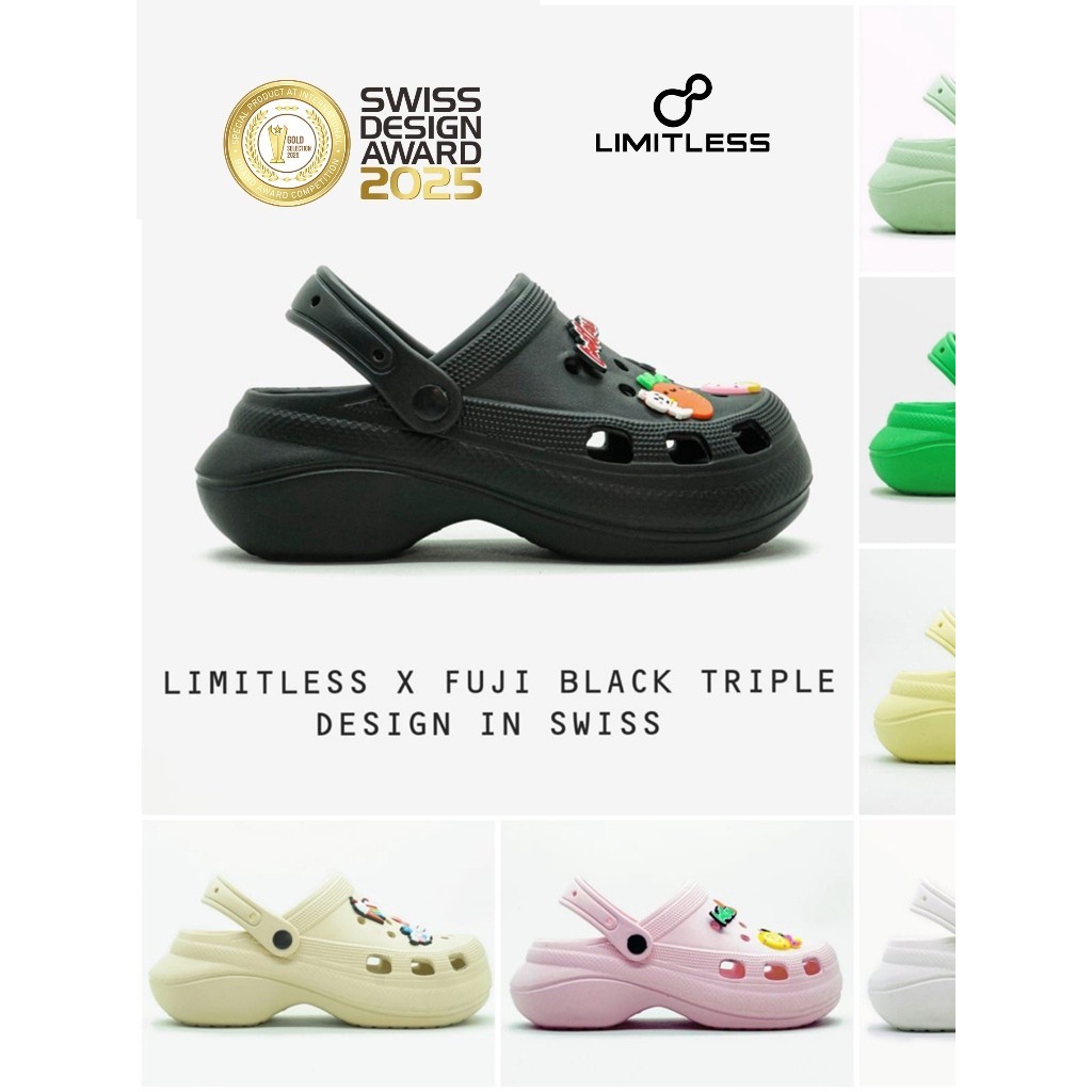 Limitless - Sandal Fuji Wanita Wedges Platfrom Kekinian Sendal Cewe Terbaru Lucu Sandal Baim