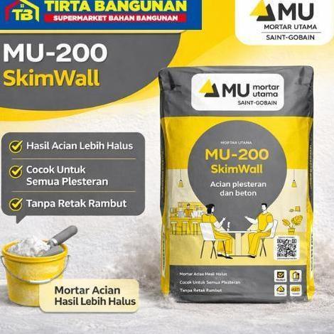 MU 200 SKIM WALL ACIAN PLESTERAN & BETON MORTAR SEMEN ACIAN PLESTER DAN BETON 40 KG