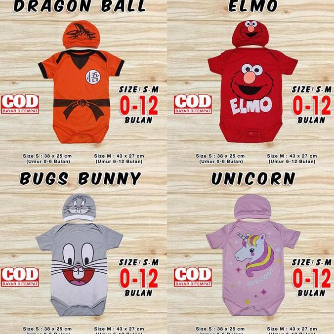 JUAL jumper bayi karakter baju romper set jamper kaos pakaian laki laki perempuan newborn profesi bu