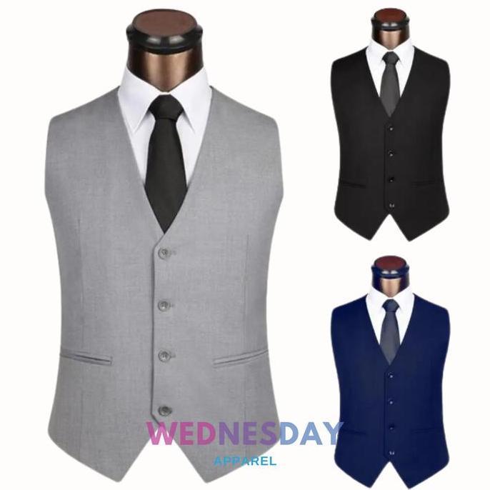 Wednesday - Jas Rompi Vest Dalaman Blazer Premium Formal Bahan Katun Drill