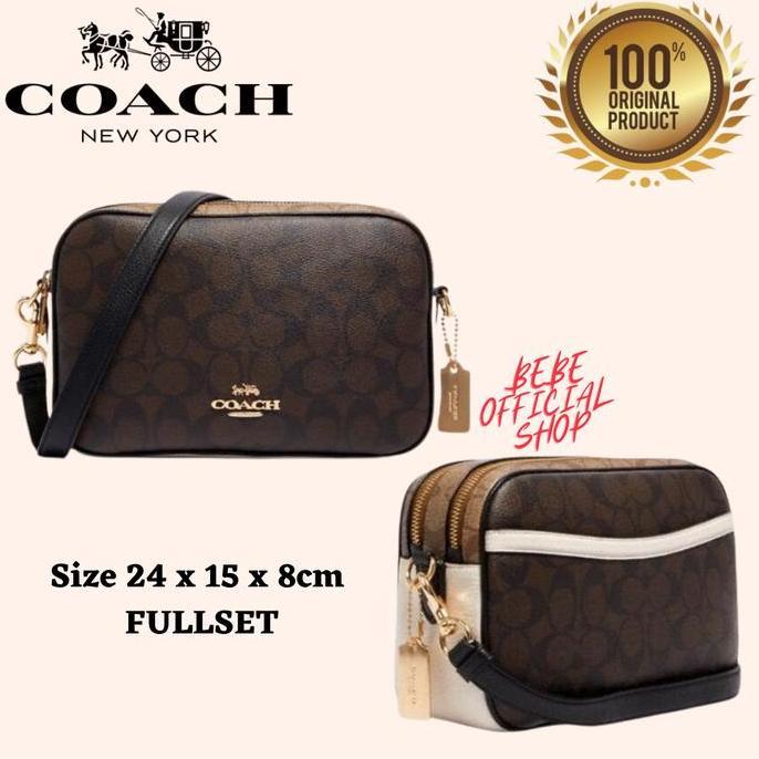 Best Seller [ORIGINAL] COACH Jes Crossbody In Blocked Signature Canvas Original Berkualitas 100% ori