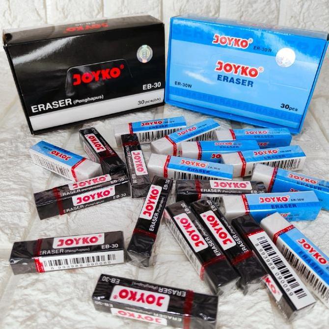 Pilihan - Penghapus Joyko 1 Pack 30 Pcs Ukuran Sedang Penghapus Pensil Hitam Dan Putih