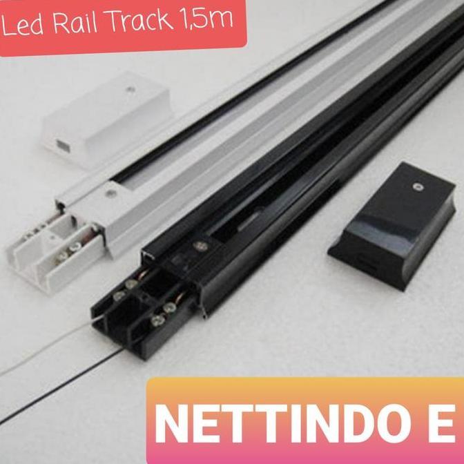 Plus- Rel Lampu 1,5M Sorot Spot Led Track 1,5 Meter Rell Trek Hitam / Putih