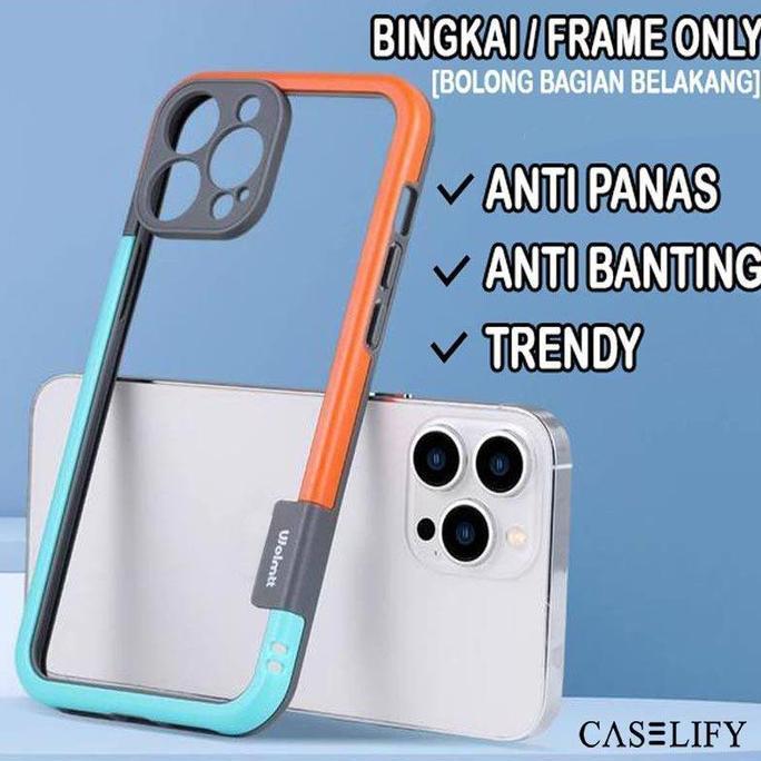 Tikacell- Caselify Frame Bumper Rubber Case Compatible With Iphone 11 12 13 14 15 Pro Plus Max