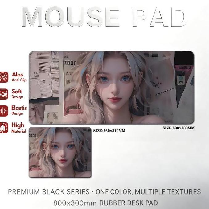 Selsi_Shop99 - Super Cool Genshin Impact Anime Gaming Mouse Pad Anti-Slip Komputer Meja Mat Keyboard