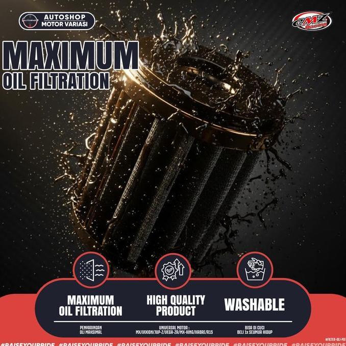 Bernimah155 - Filter Oli CMZ Racing 1S7 Stainless | Jupiter MX Vixion R15 MX King Washable