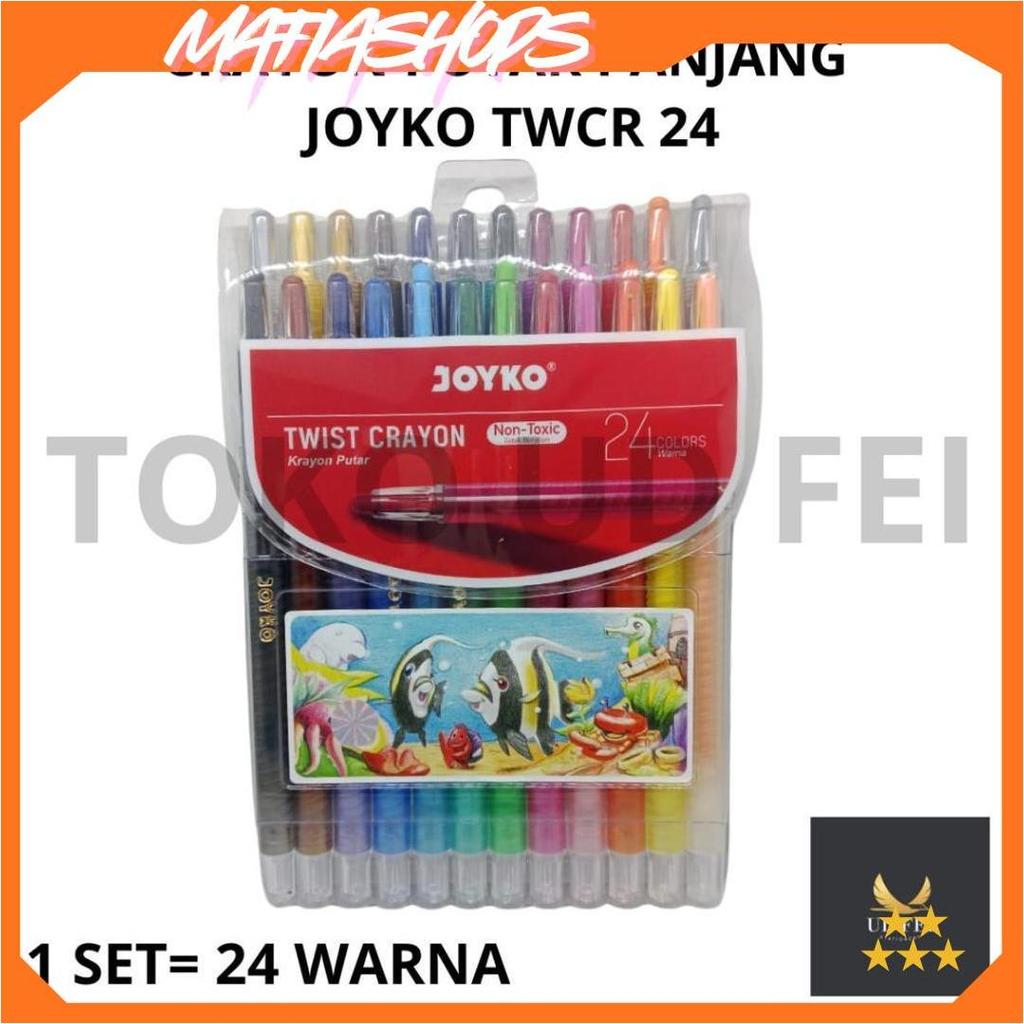 (1 SET = 24 WARNA) Crayon Putar Joyko isi 24/ Crayon Putar Joyko/ Crayon putar isi 24/Krayon putar p