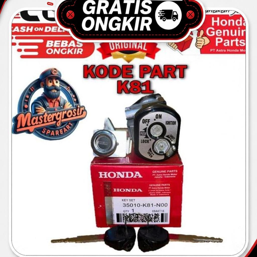 Kunci Kontak 1 Set Honda Beat Esp , Beat Fi 2017/2018 Beat Street Kode Part K81 Motorcycle Sepeda