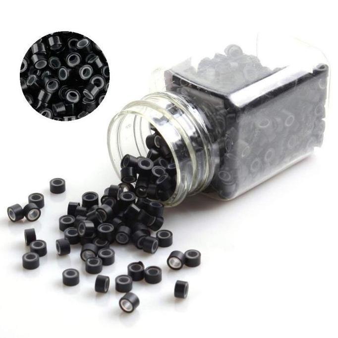 PODAMANS Ring Rambut Sambung 500pcs Ring Hair Extension Bahan Silikon Sambung Rambut Ukuran Besar Ju