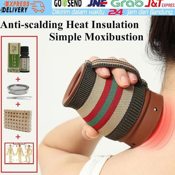PACHAM Akupuntur Moksa Kit - Kop Moksa Keramik Moxa Stick Asap Batang Herbal