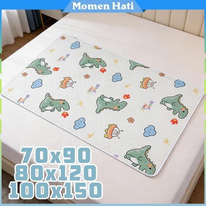 YUZABA 100*150cm Reusable Mattress Protector Alas Ompol Dewasa / Alas Ompol Kartun Perlak Bayi Dewas