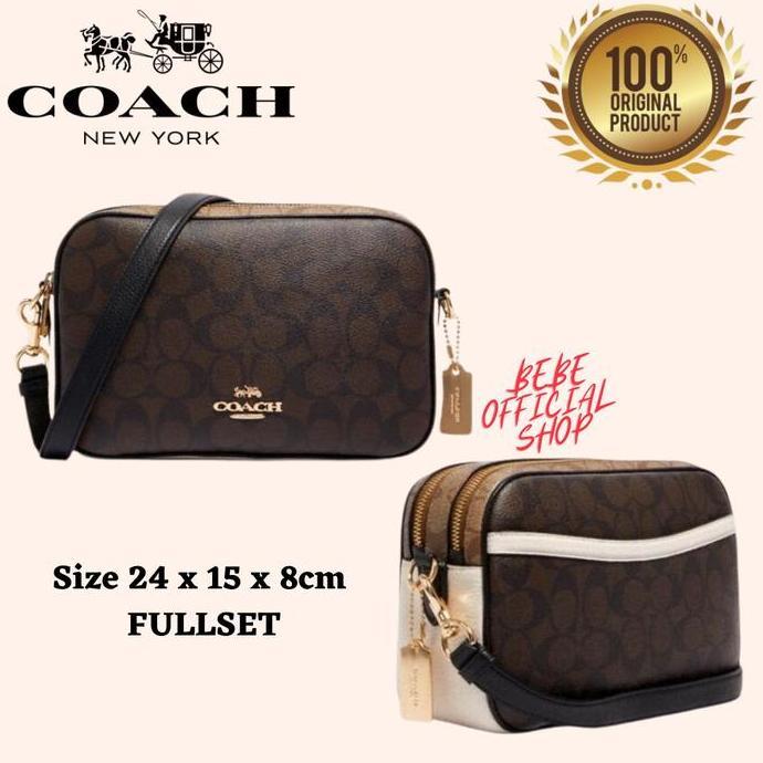Best Seller [ORIGINAL] COACH Jes Crossbody In Blocked Signature Canvas Original Berkualitas 100% ori