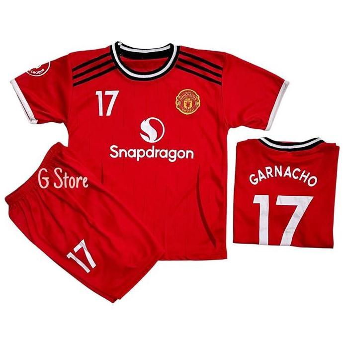 Jrs - Bisa Cod / Setelan Baju Bola Mu Merah B Fernandes Anak / Jersey Bola