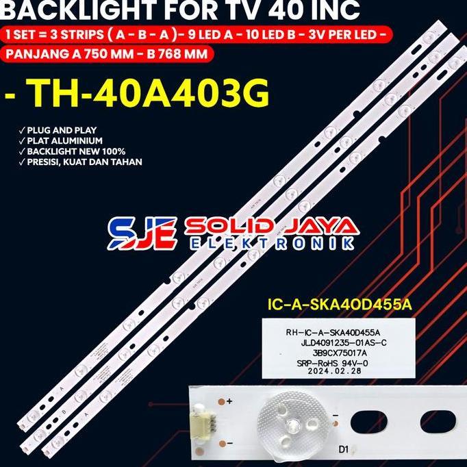 BACKLIGHT TV PANASONIC 40 INCH TH-40A403G 40A403G 40A403 40A IC-A-SKA40D455A ASLI
