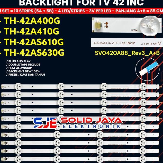 BACKLIGHT TV LED 42 INCH TH-42A400G TH-42A410G TH-42AS610G TH-42AS630G 42A LAMPU BL LED 42A400 DISKO