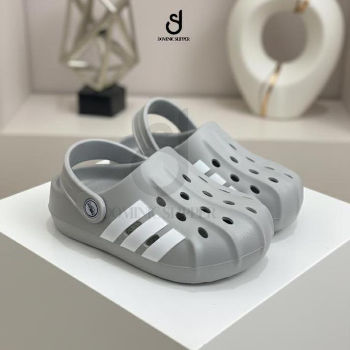 Kidsa- Dominic Sandal Baim Anak Cowok Sendal Sepatu Eva Sporty Stripes Tali Belakang Crop Anti Licin