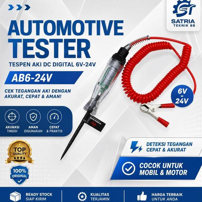 Obeng Tes Pen DC Display Digital Tespen Untuk Mobil Motor Accu Baterai Alqshop