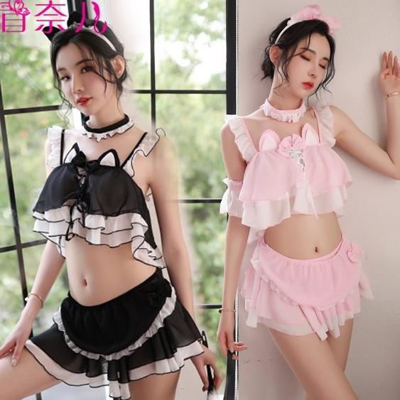 Li-40 Nekomimi Lolita Maid Cat Sexy Lingerie Baju Tidur Wanita Seksi Cosplay Produk Berkualitas Ting