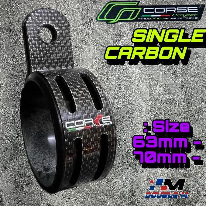 Klem Kleman Breket Knalpot 2 Tak Carbon Karbon Selencer Arrow *