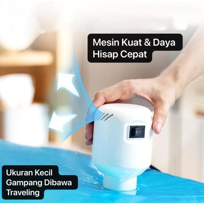 Things- Mesin Alat Pompa Vakum Baju Desn Mini Portabel Colokan Listrik Vacuum Daya Hisap Kuat Vacum 