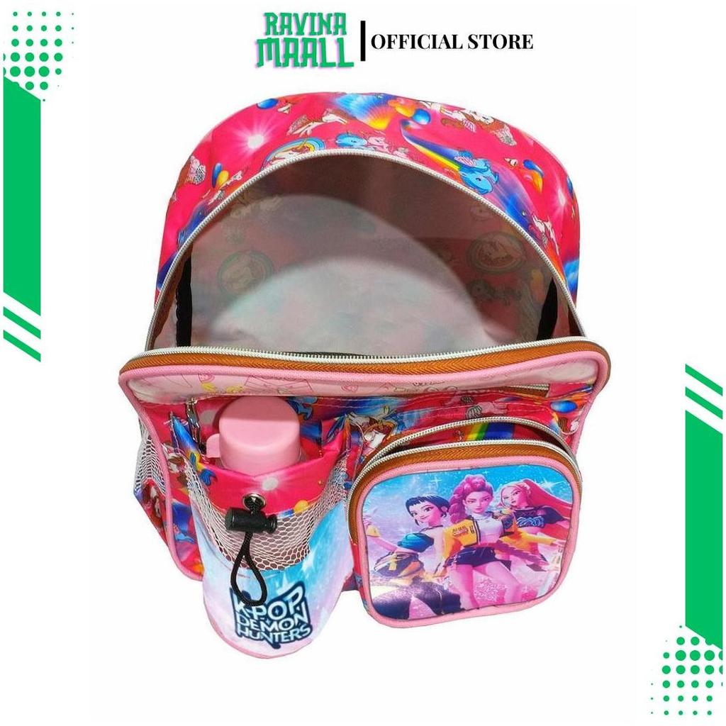 Tas Ransel Mini Anak Sekolah PAUD/TK Karakter KPOP DEMON HUNTERS Free Botol // Tas Ngaji Anak Karakt
